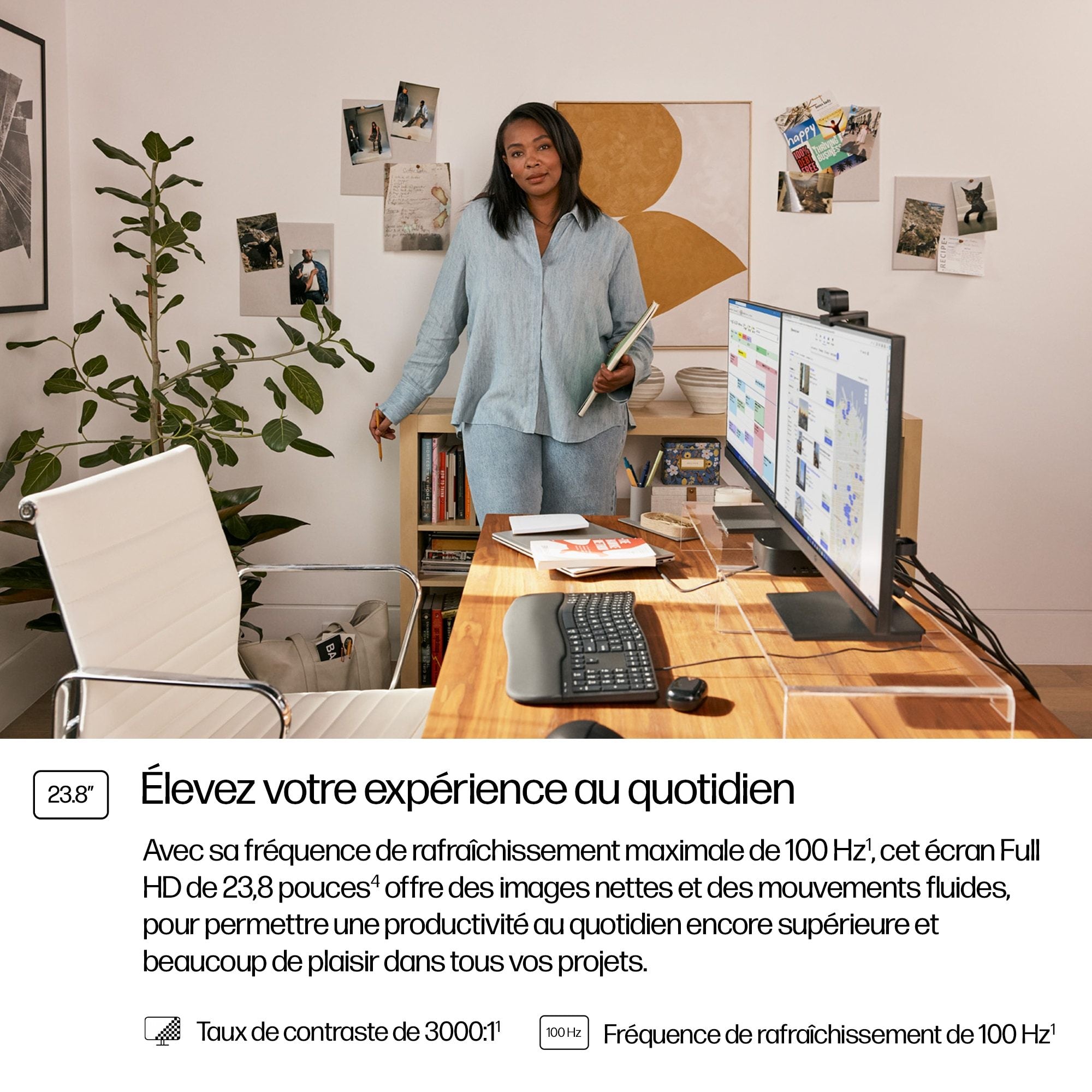 HP Écran Series 3 Pro 324pvs 23.8p FHD 1920x1080 HDMI VGA 3/3/0
