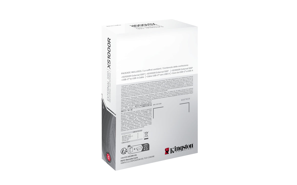 KINGSTON XS1000R 1To SSD Pocket-Sized USB 3.2 Gen 2 External Solid State Drive Red