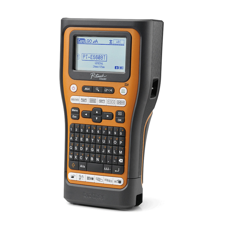 Brother PT-E560BTVP imprimante pour étiquettes Transfert thermique 180 x 180 DPI 20 mm/sec Avec fil &sans fil HSE/TZe Bluetooth QWERTZ