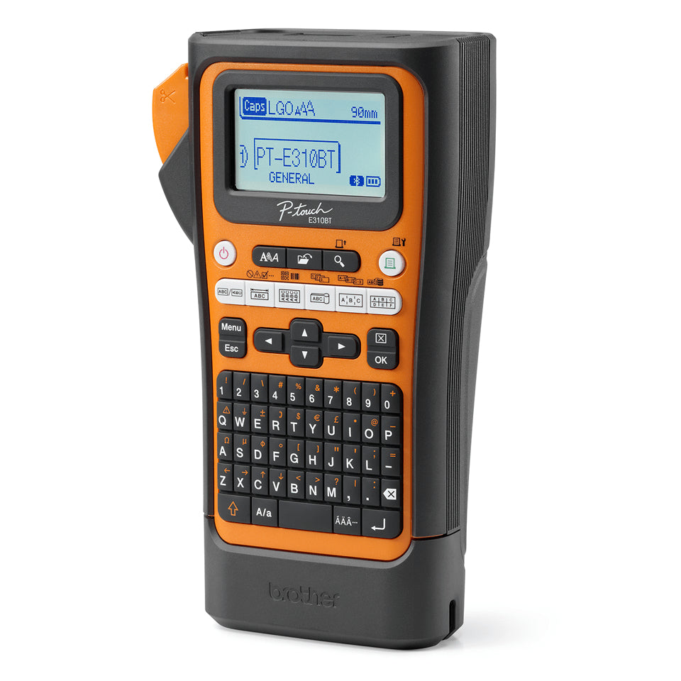 Brother PT-E310BTVP imprimante pour étiquettes Transfert thermique 180 x 180 DPI 20 mm/sec Avec fil &sans fil HSE/TZe Bluetooth QWERTZ