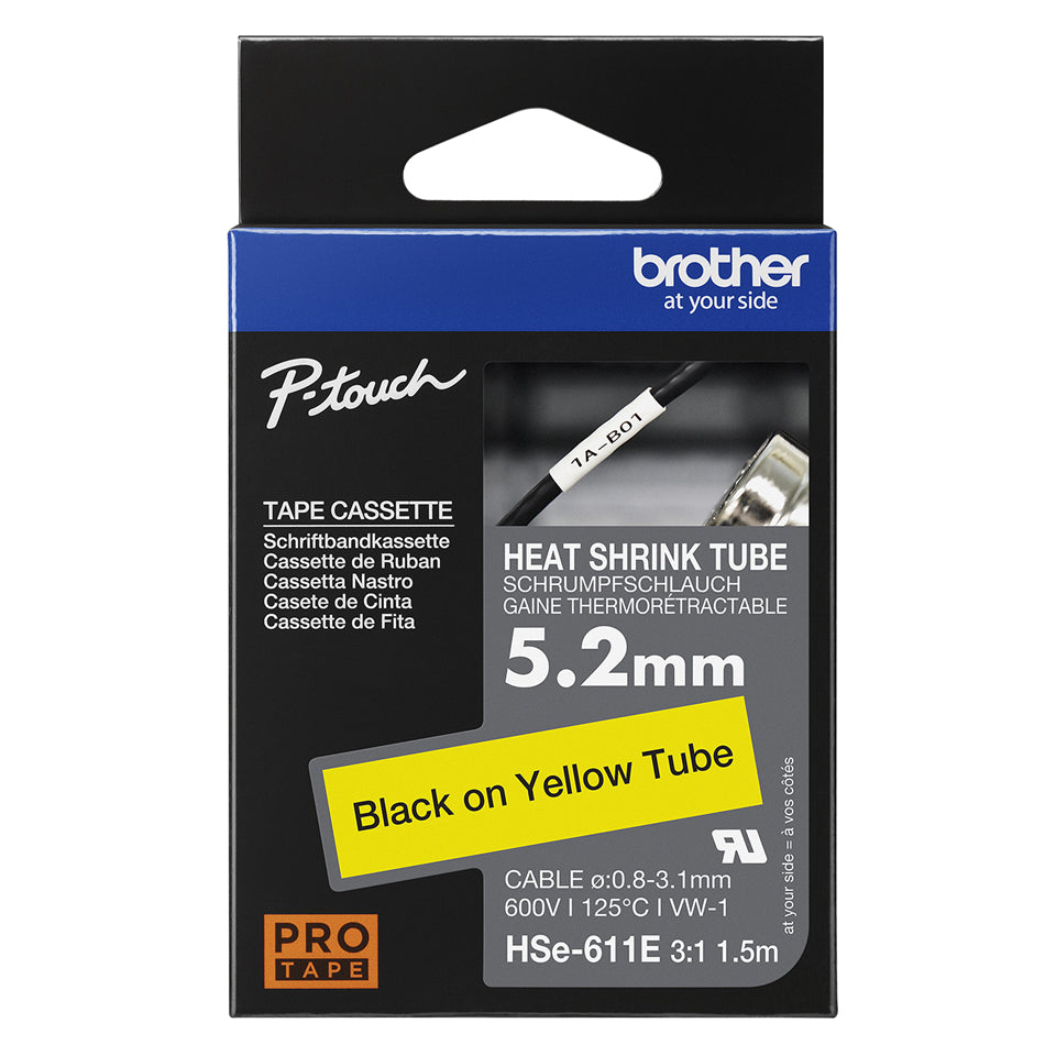 5.2MM BLACK ON YELLOW HEAT SHRINK TAPE