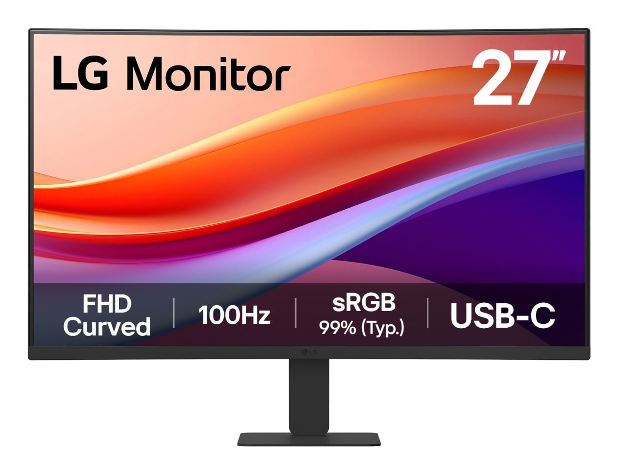 LG - Ecran LCD incurve - 27p - 1920x1080 FHD 100 Hz - VA - 5 ms - Inclinable - Garantie 3 ans