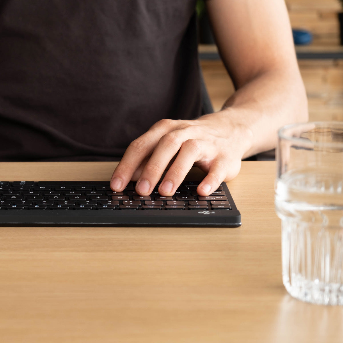 R-GO TOOLS Clavier ergonomique Compact Break, Bluetooth noir