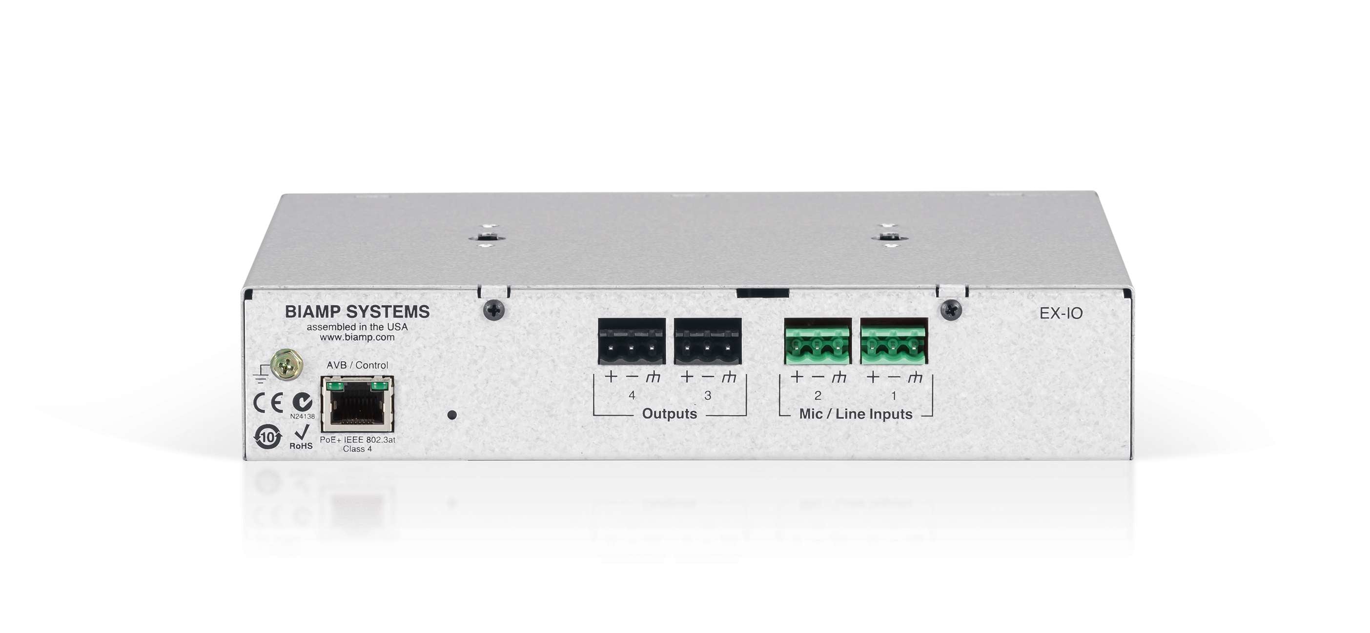 Biamp Tesira 2 channel mic/line input & 2 channel mic/line output expander PoE+