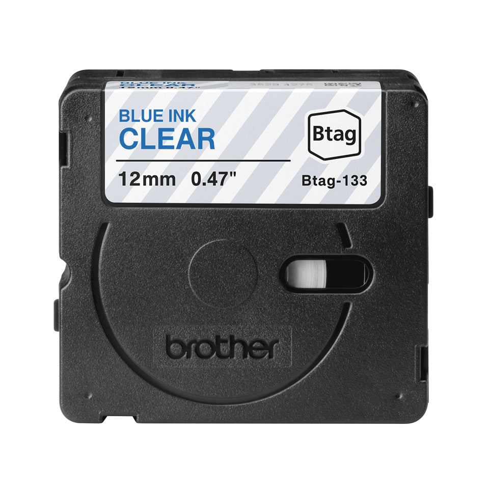 BROTHER 12MM Blue on Transparent BTAG133 Tape