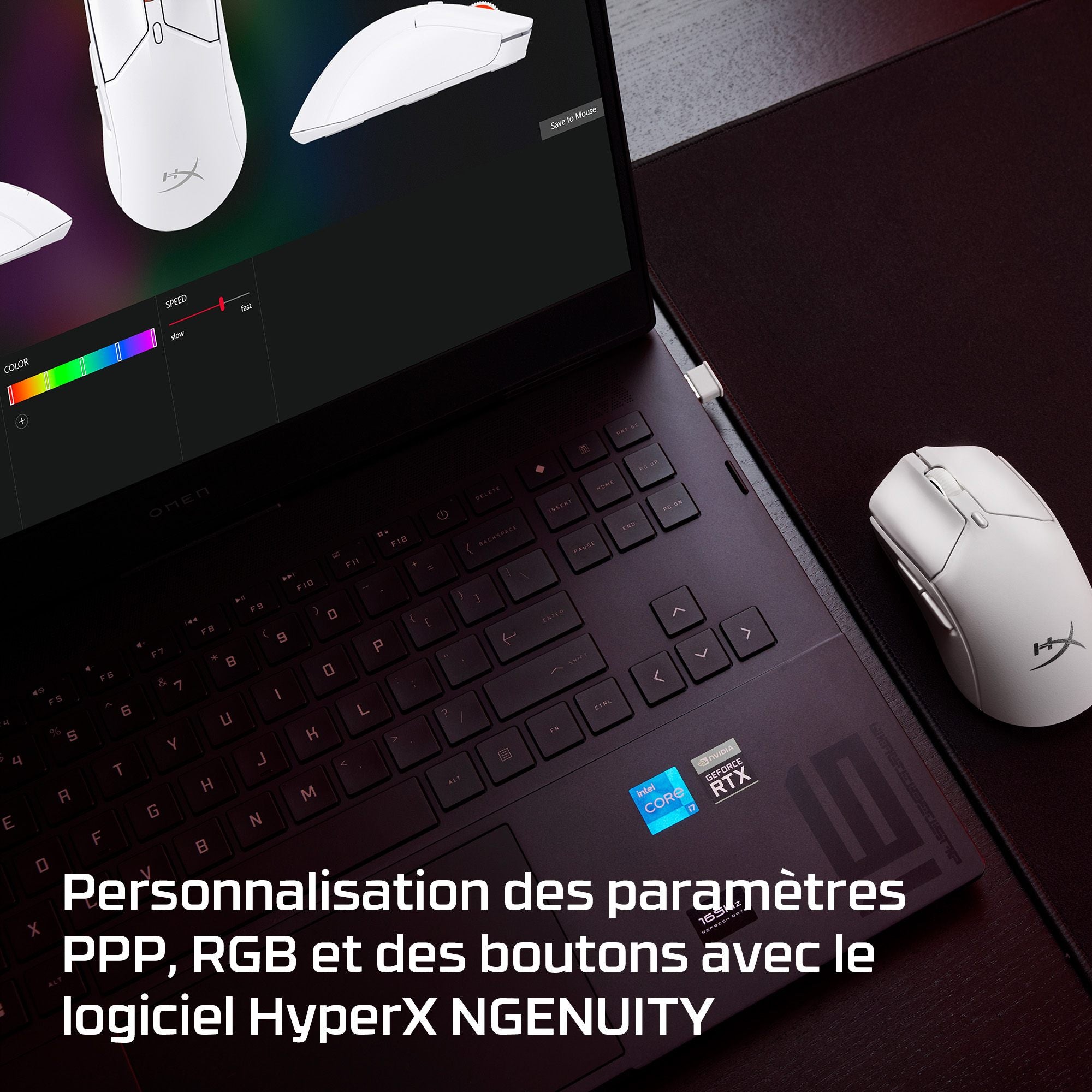 Souris de jeu sans fil HyperX Pulsefire Haste 2 mini - HyperX 26K 26000 DPI 59g blanche