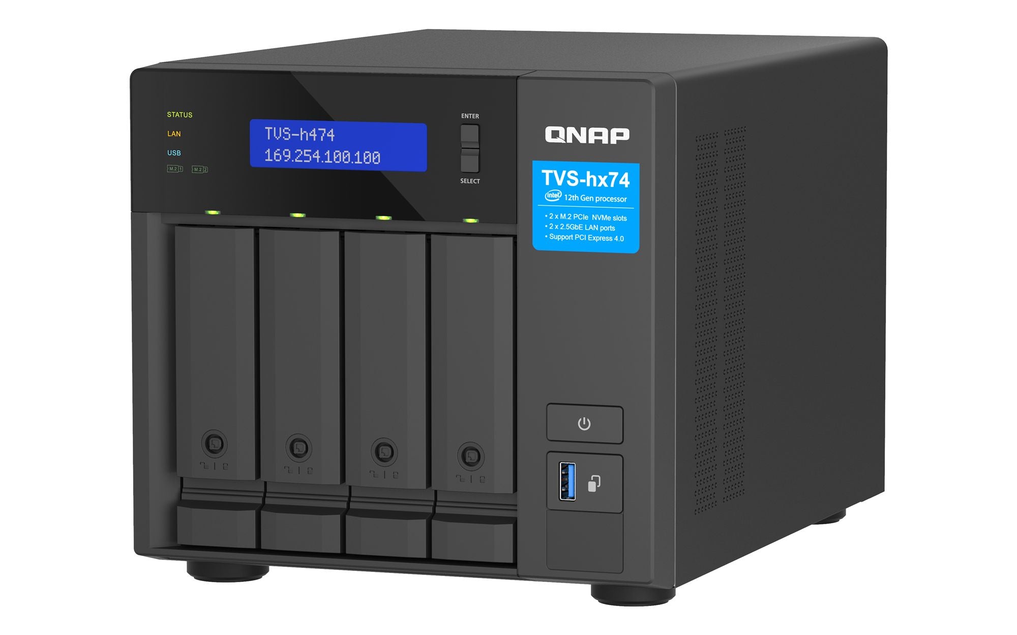 4-bay QuTS hero NAS Intel Core i3-12100