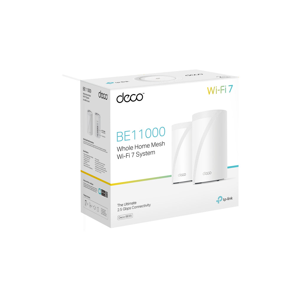 TP-LINK BE9300 Whole Home Mesh Wi-Fi 7 System Tri-Band 574Mbps at 2.4GHz + 2880Mbps at 5GHz + 5760Mbps at 6GHz