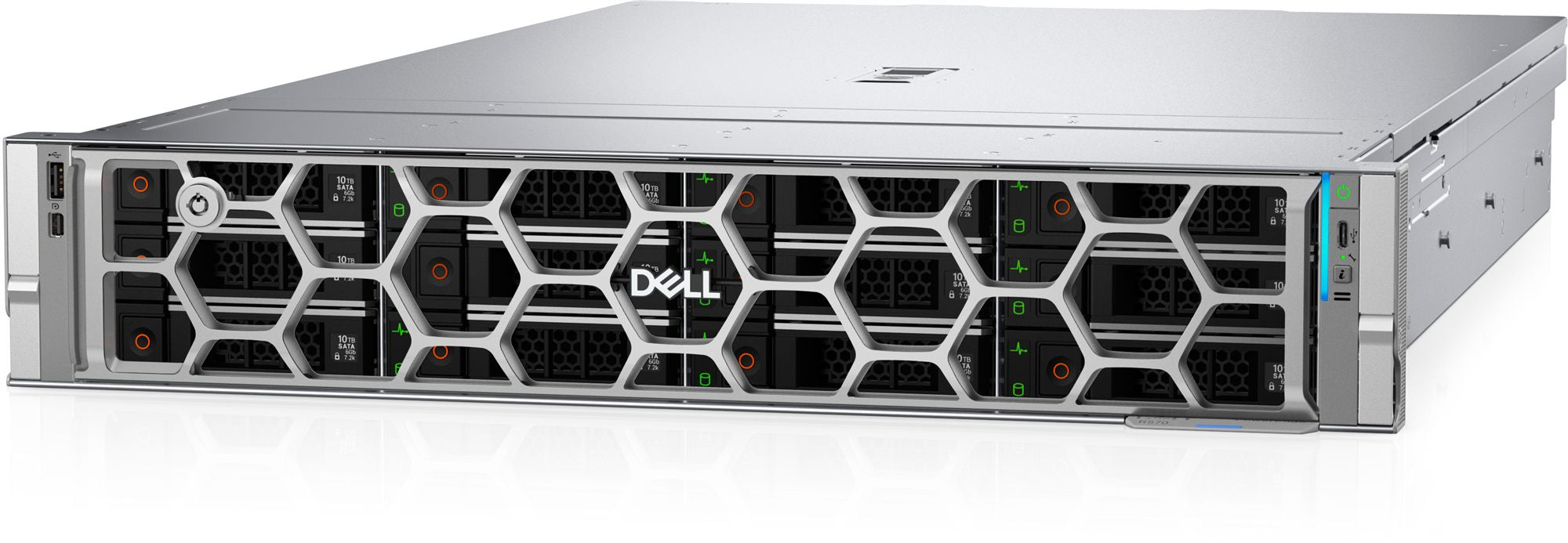 DELL PE R570 12x3.5 HP Xeon 6 Performance 6511P 32GB 2x960GB SSD SATA Rails Bezel PERC H965i iDRAC10 Ent 2x 1100W