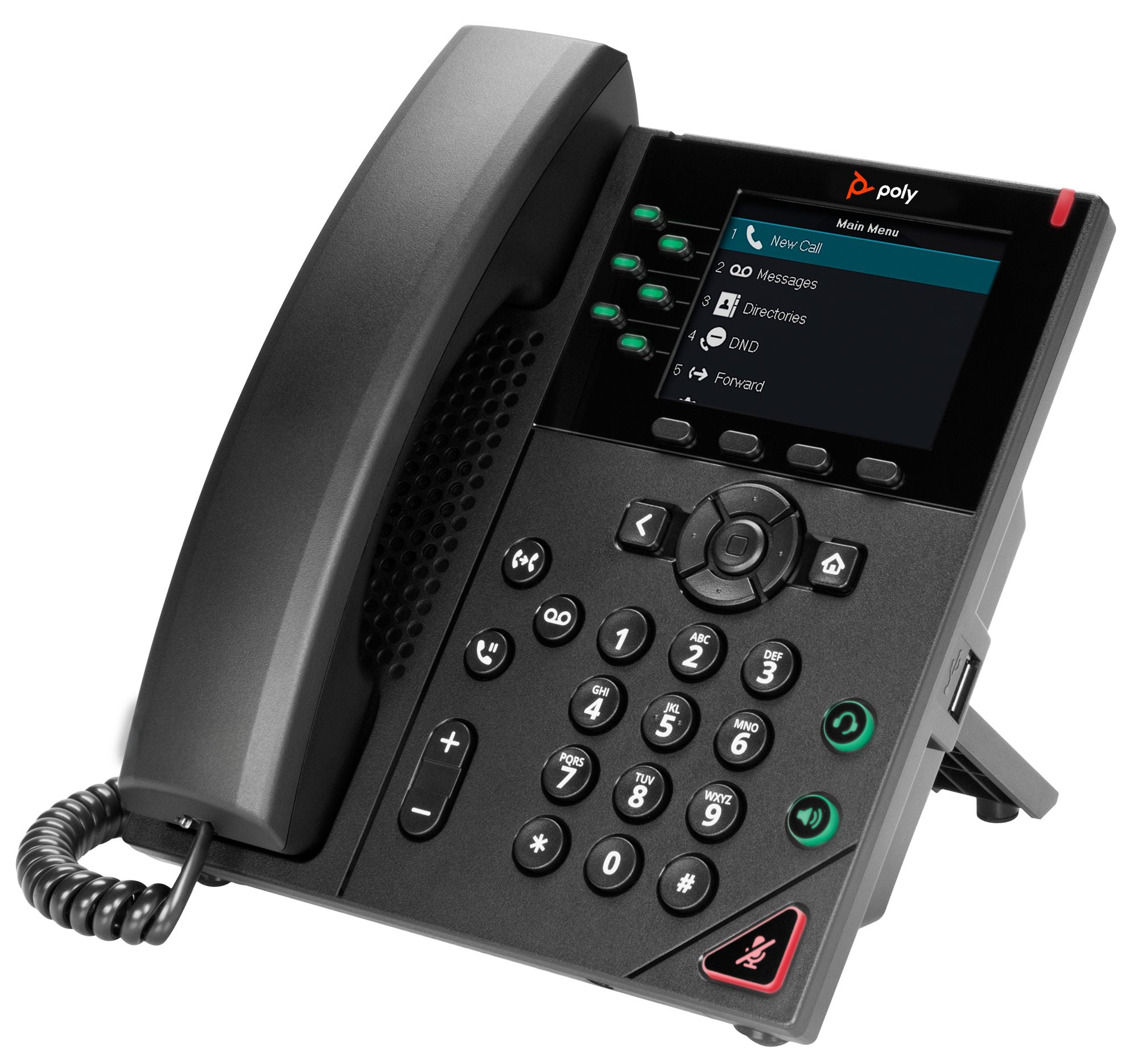 POLY VVX 350 téléphone de bureau IP PoE - 6 lignes SIP