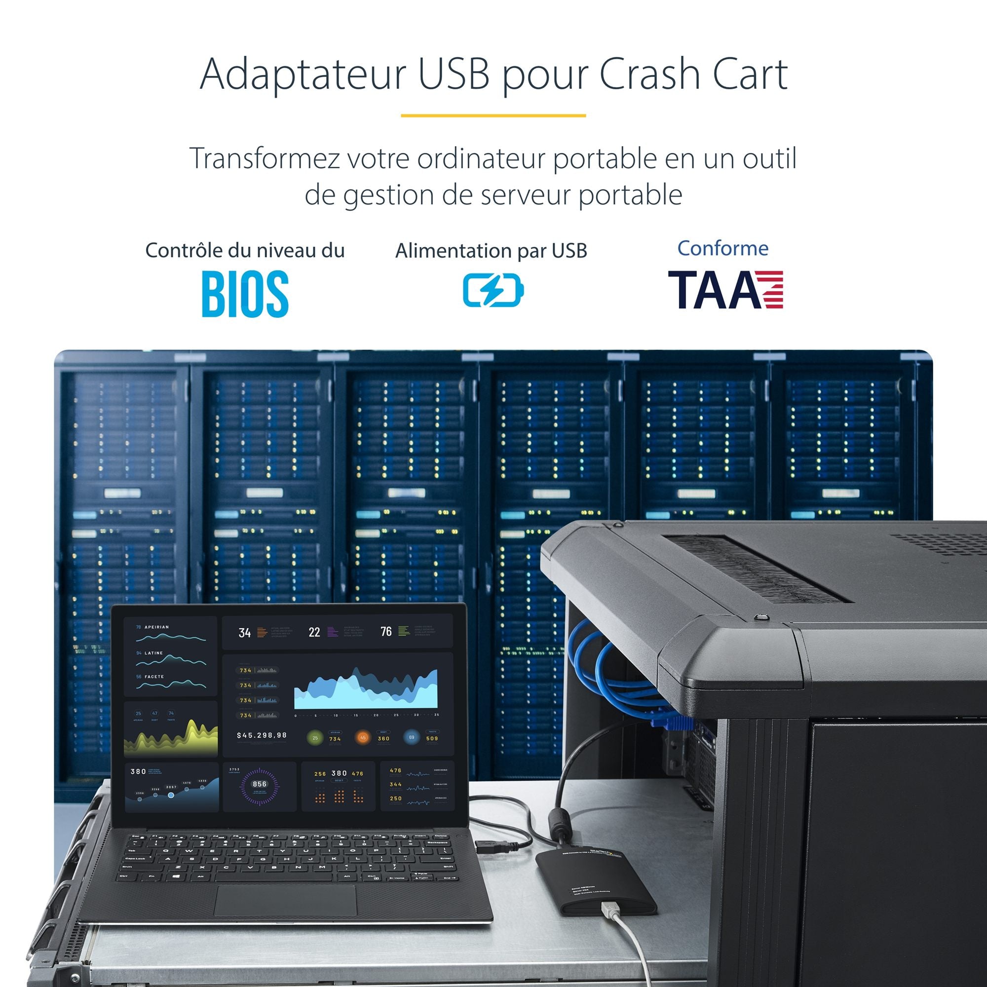KVM Console to USB Laptop Crash Cart