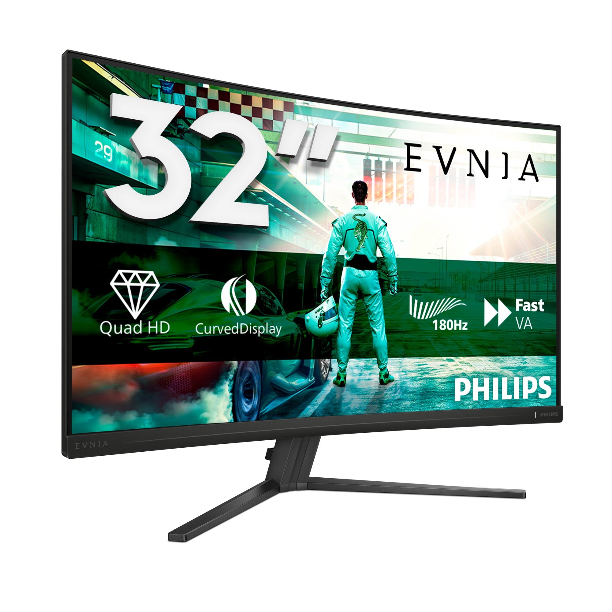 PHILIPS Evnia 3000 32M2C3500L - Ecran Gaming incruvé - 32p - 2560 x 1440 QHD 180 Hz - VA - 300 cd/m² -3500:1 - HDR10 - 2xHDMI DP -