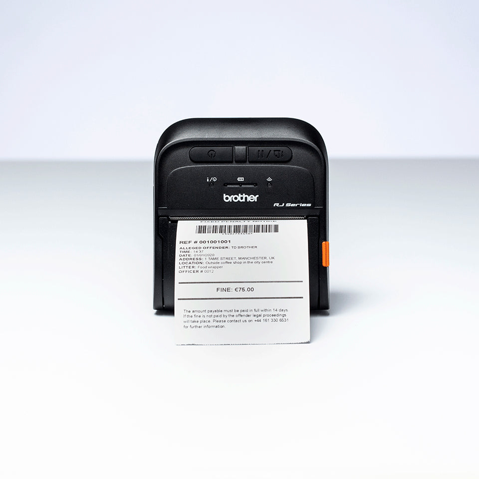 BROTHER RuggedJet RJ-3035B Receipt printer direct thermal Roll 79mm 203dpi 101.6mm/sec USB 2.0 NFC Bluetooth 5.0