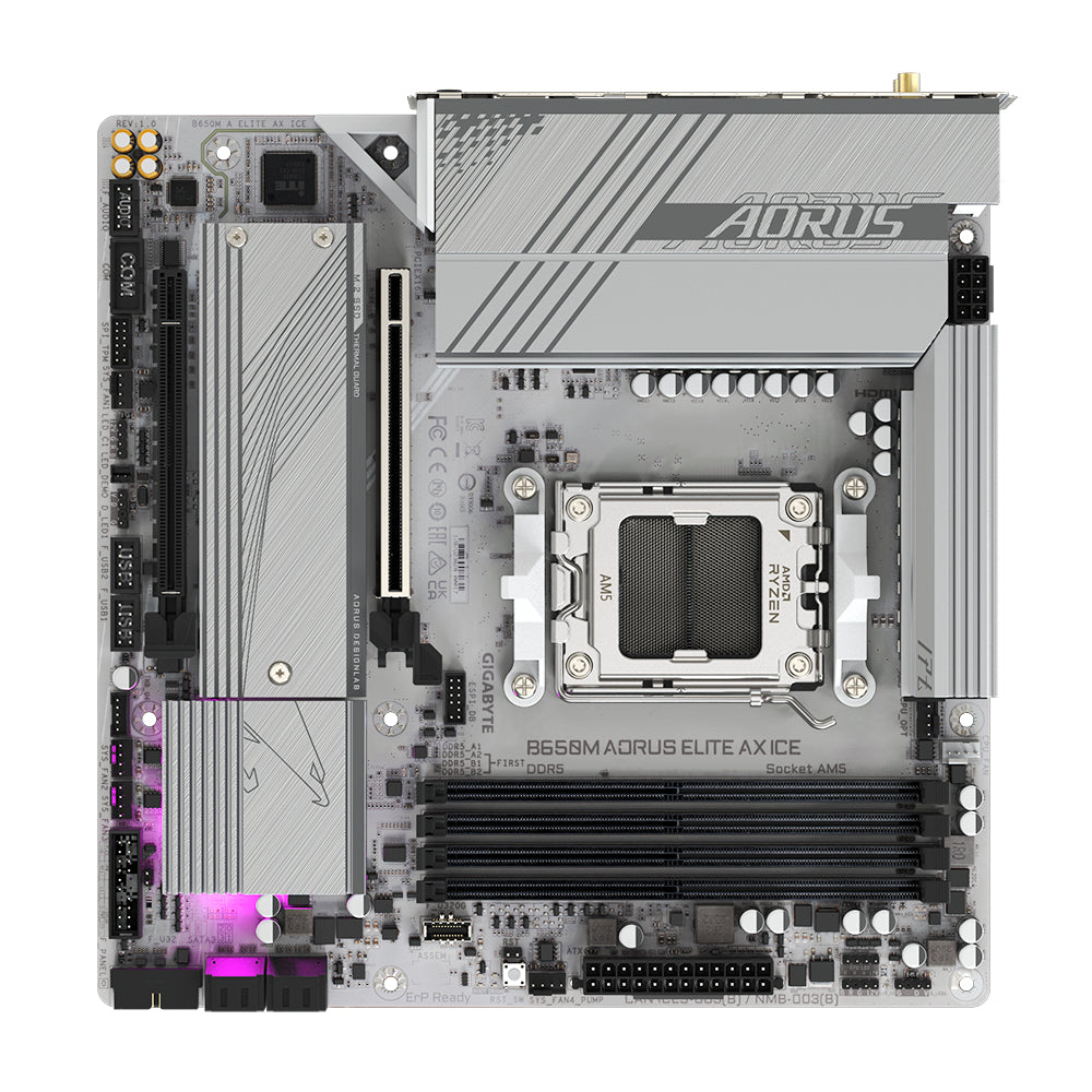 GIGABYTE B650M AORUS ELITE AX ICE carte mere AMD B650 Emplacement AM5 micro ATX