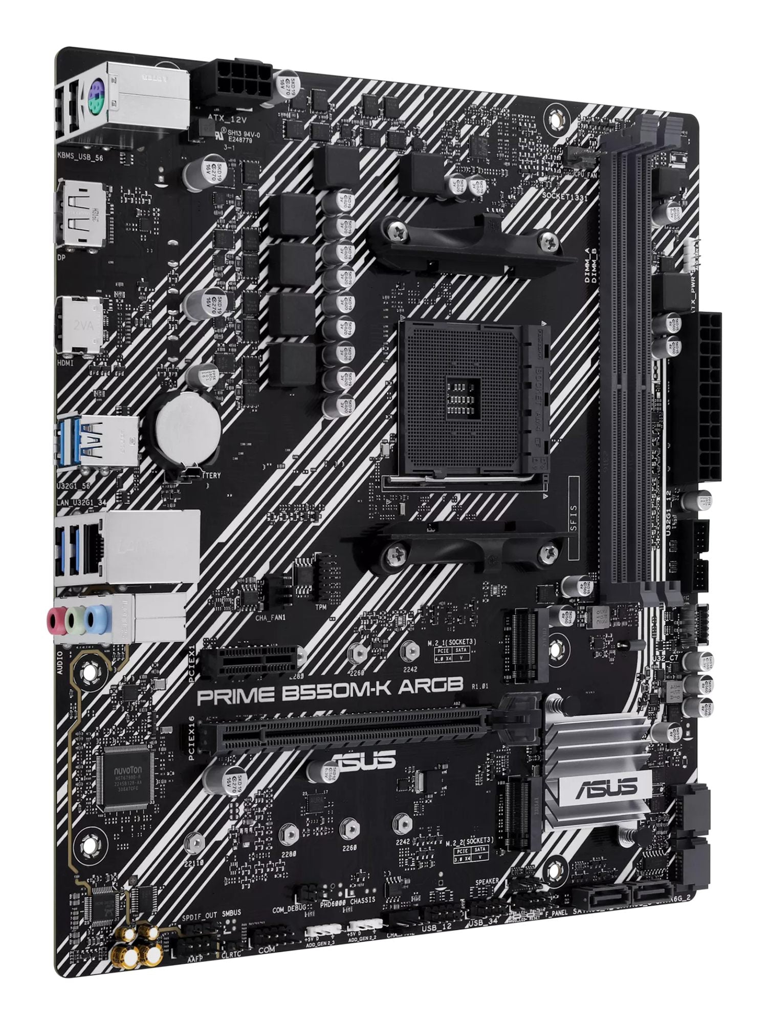 ASUS PRIME B550M-K ARGB AM4 2DDR4 microATX 4xSATA MB 1xHDMI 2.1 1xDP 1.4 2xM.2