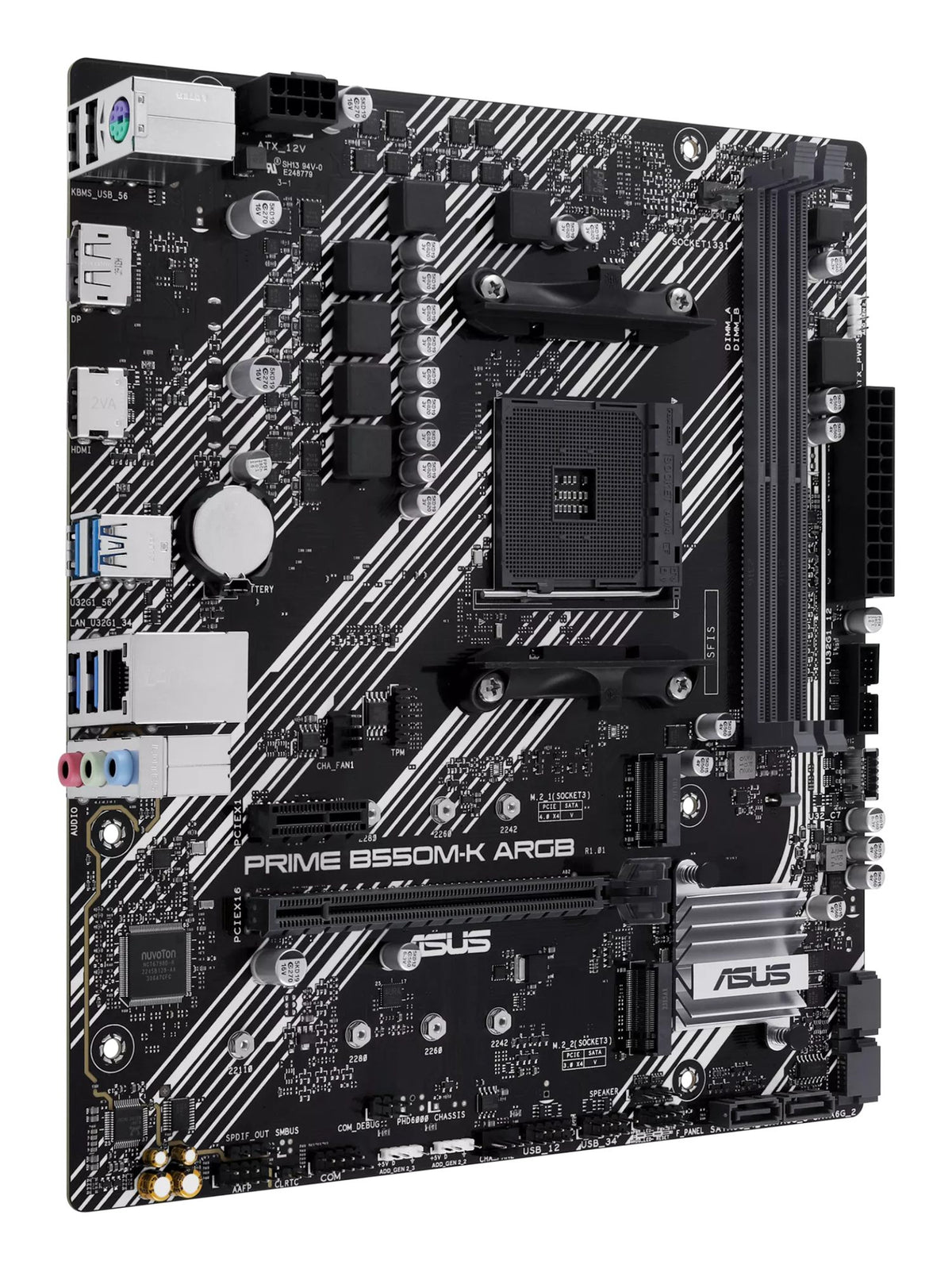 ASUS PRIME B550M-K ARGB AM4 2DDR4 microATX 4xSATA MB 1xHDMI 2.1 1xDP 1.4 2xM.2