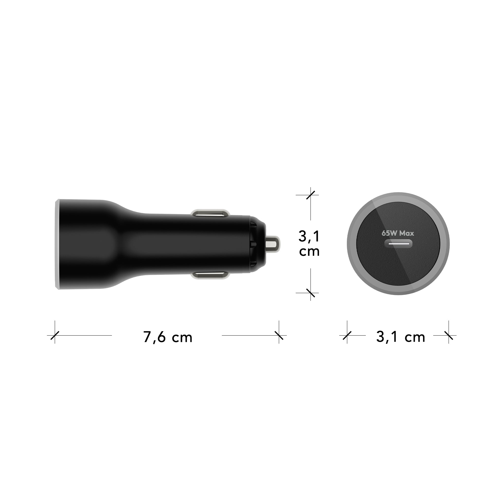re-charge Car Charger USB-C 65W BLK