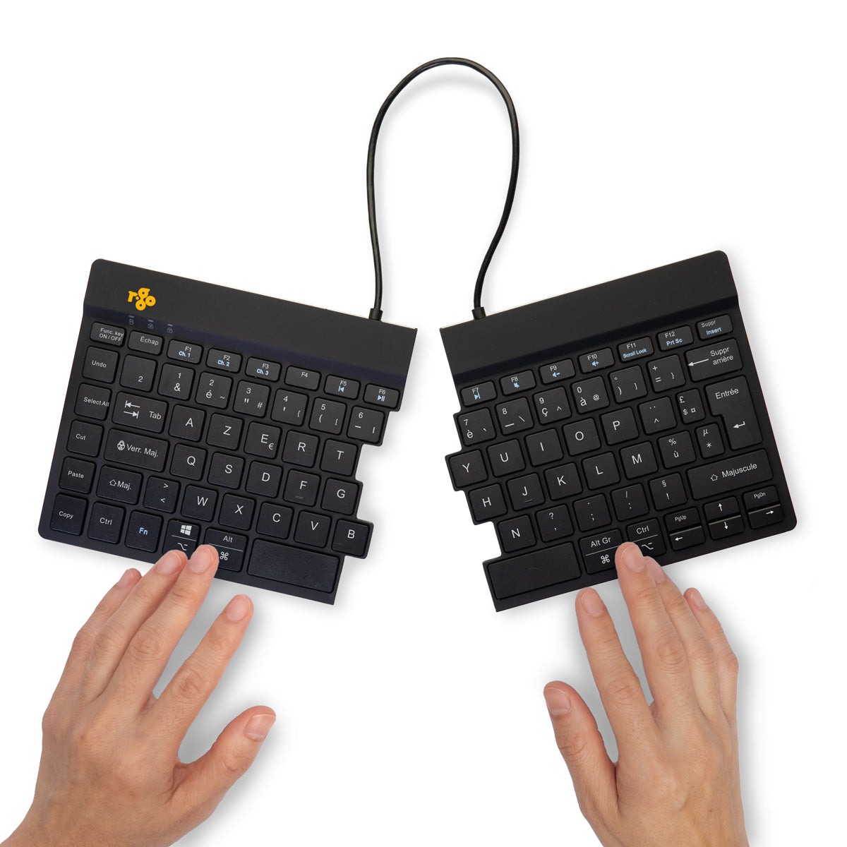 R-GO TOOLS Clavier ergo Split Break, divisé, Bluetooth noir