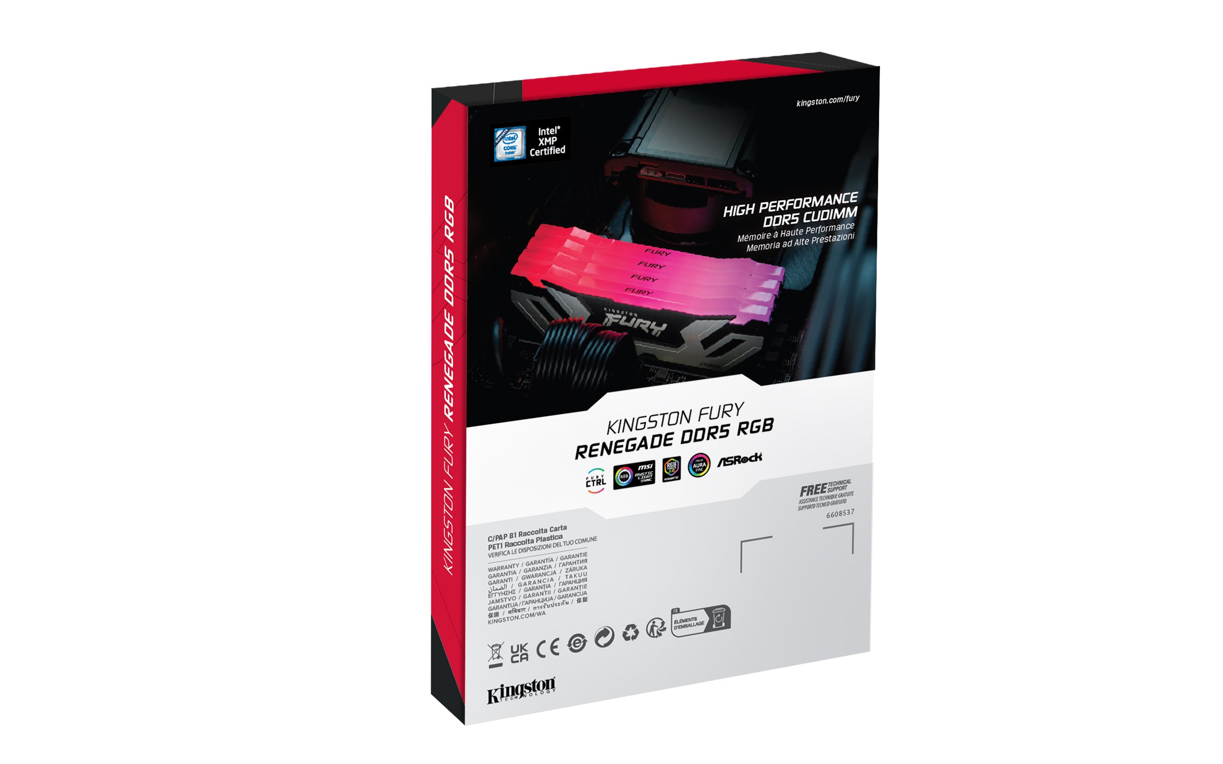 KINGSTON 48Go 8800MT/s DDR5 CL42 CUDIMM Kit of 2 FURY Renegade RGB Silver
