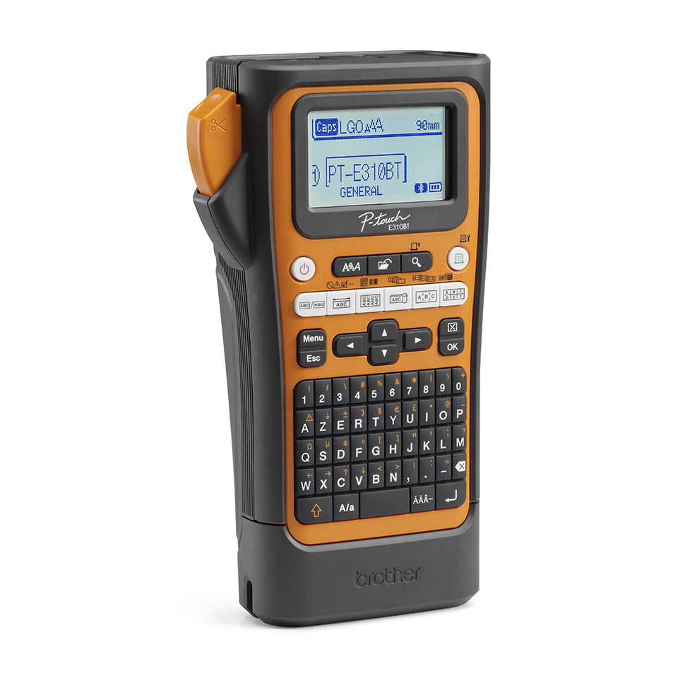 Brother PT-E310BTVP imprimante pour étiquettes Transfert thermique 180 x 180 DPI 20 mm/sec Avec fil &sans fil HSE/TZe Bluetooth QWERTZ