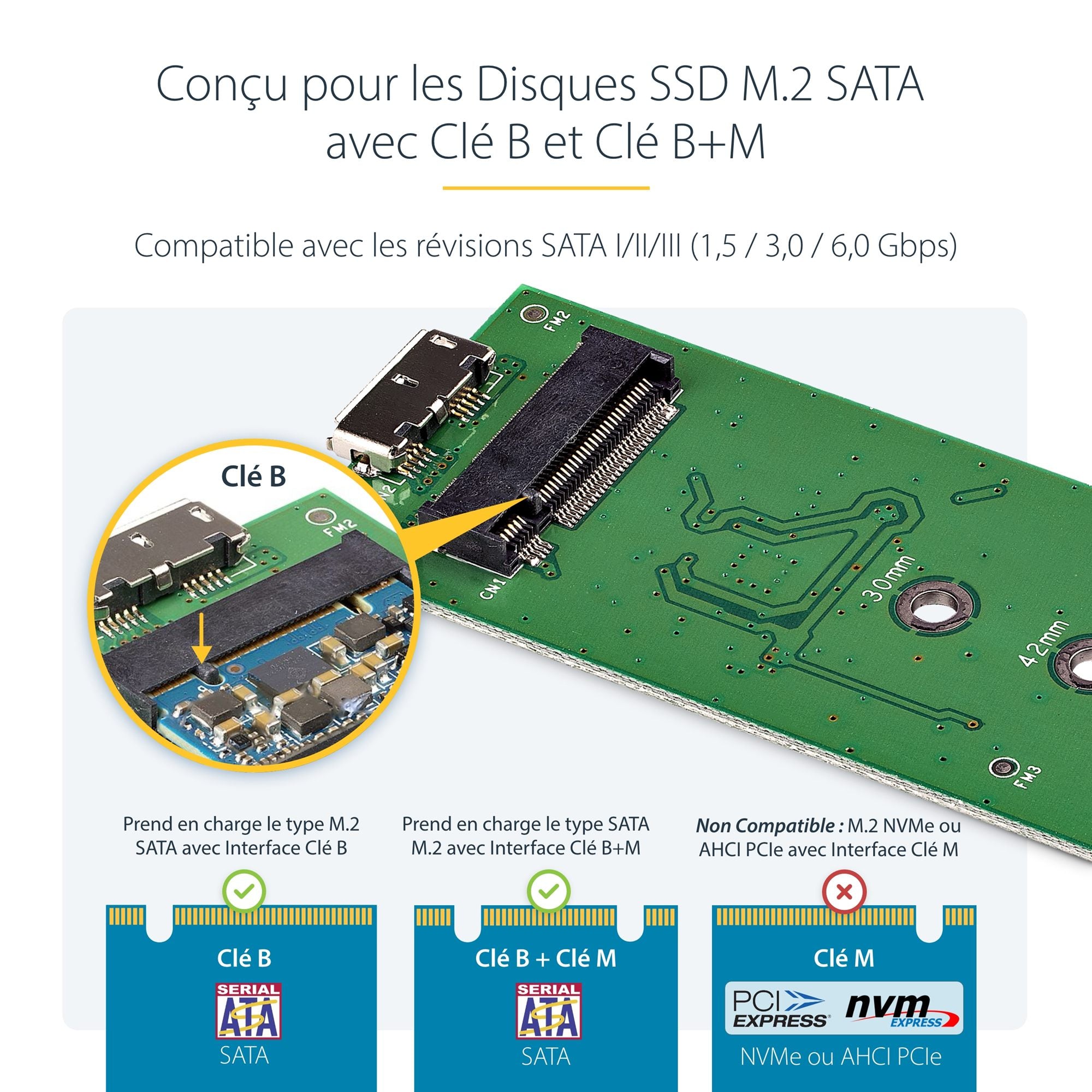M.2 SATA Enclosure - USB 3.1w/USB C