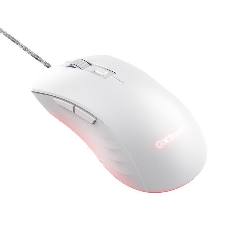 TRUST Souris gaming filaire YBAR+ blanche