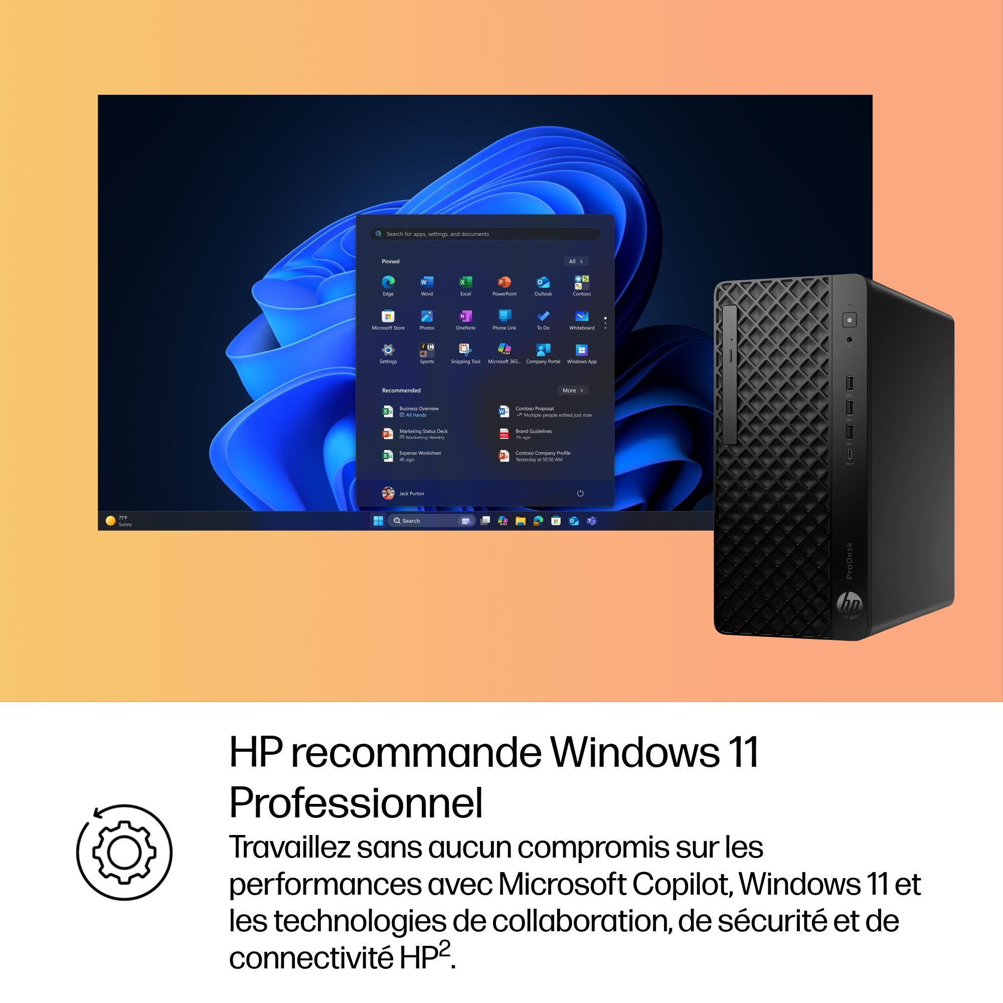HP Pro Tower 400 G1i Intel Core Ultra 7 265 16Go 512Go SSD UMA W11P 3/3/3 Smartbuy
