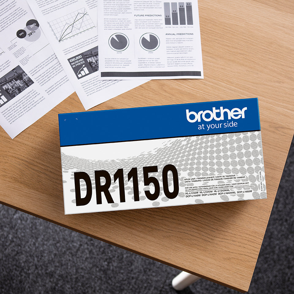 BROTHER DR1150 Tambour capacité jusquà 10 000 pages pour HL-L1240W / HL-L1242W / DCP-L1640W / DCP-L1642W / DCP-L1660W