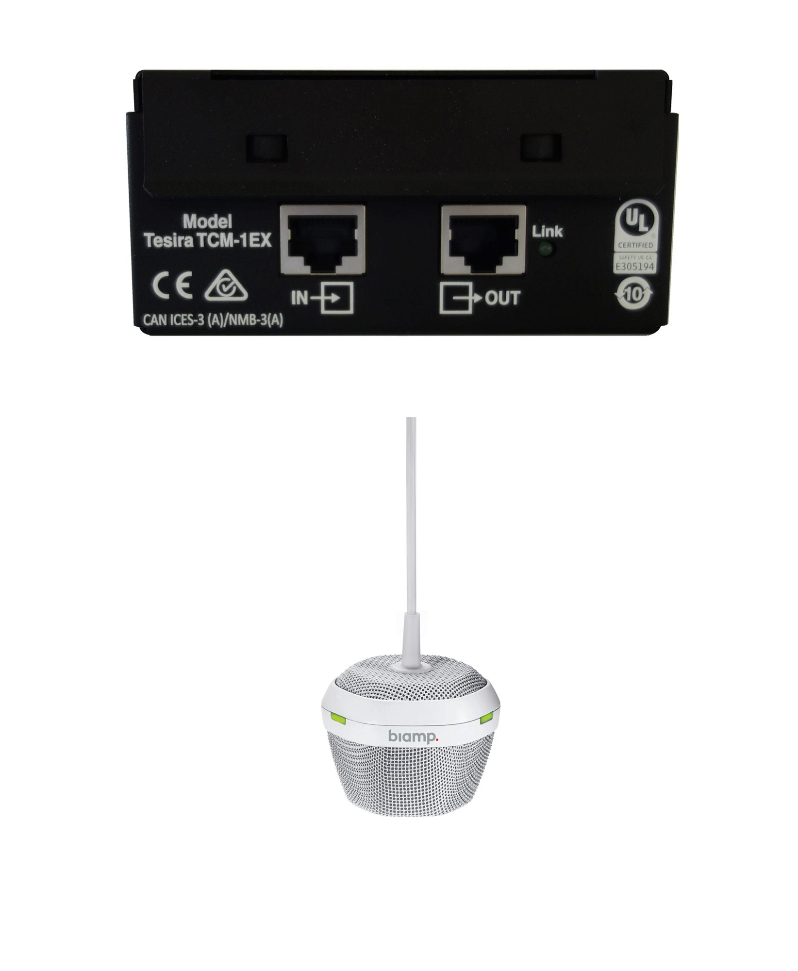 Biamp Expansion AVB ceiling microphone White
