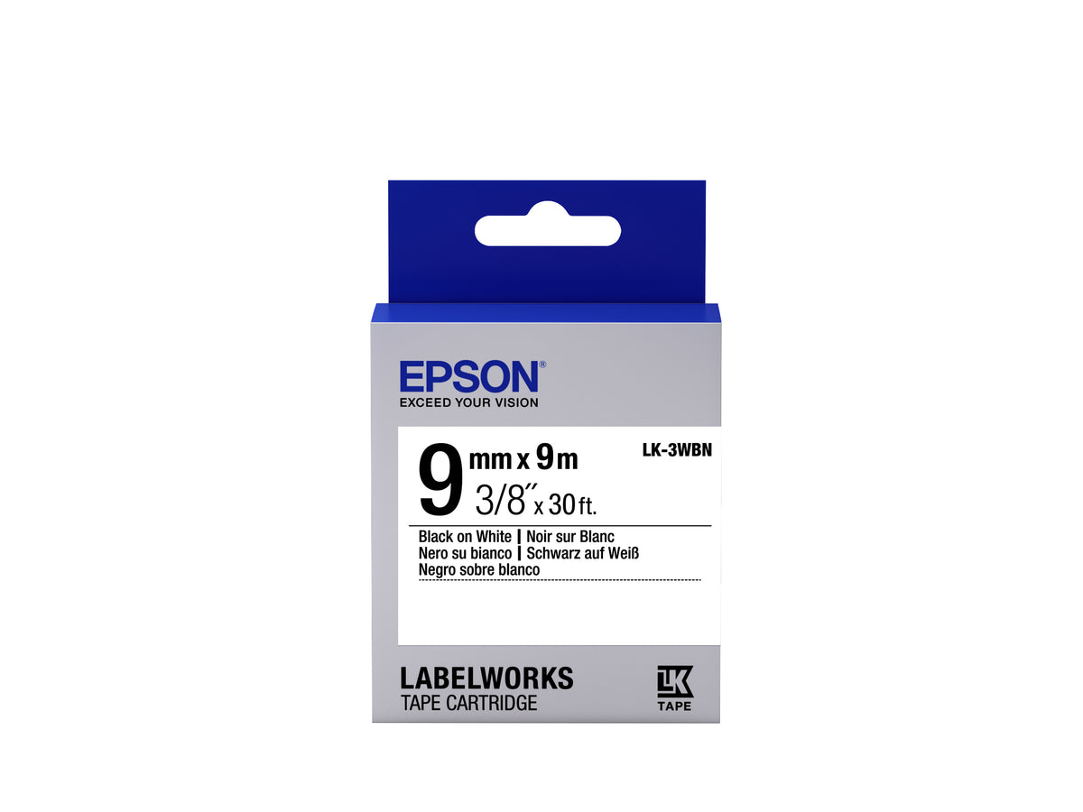 EPSON LC-3WBN Standard Noir sur Blanc tape 9mm