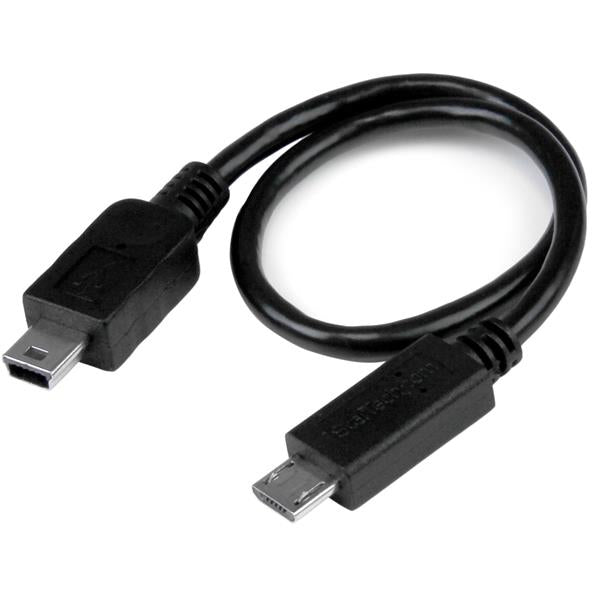 8in Micro USB to Mini USB OTG Cable M/M