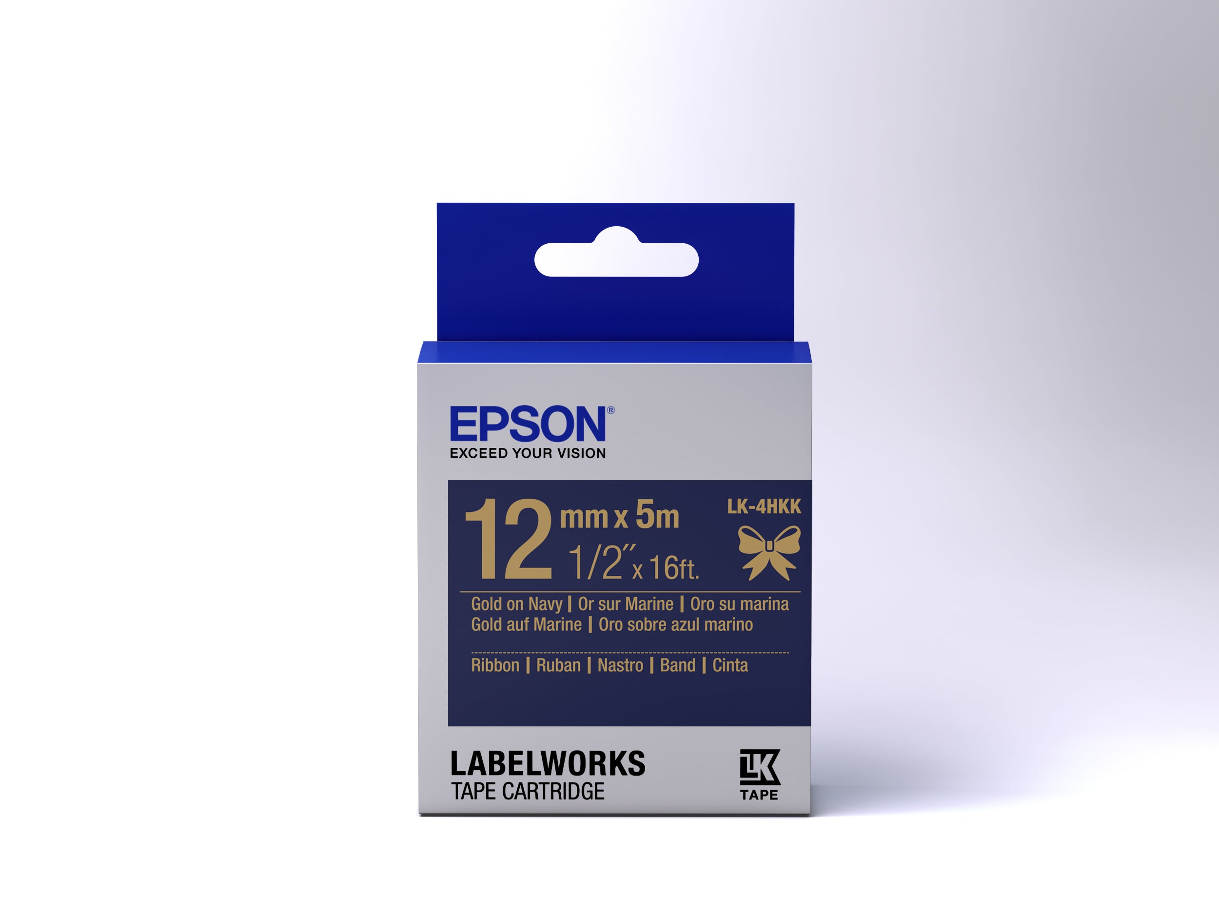 EPSON Ruban LK-4HKK - Satin - Or/Bleu marine 12/5