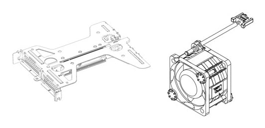 Riser 1 w Fan w 1 x16 and 1 x8 Slots