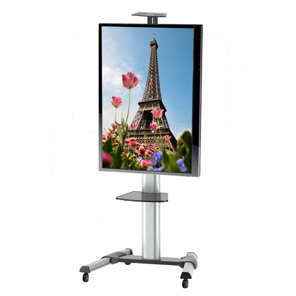 "Techly ICA-TR15 Support TV mobile 37-70"" jusqu'a 50kg réglable 2 étageres"
