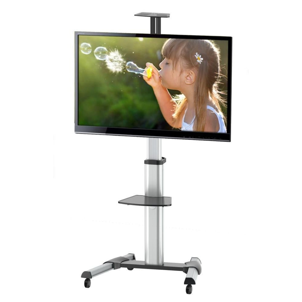 "Techly ICA-TR15 Support TV mobile 37-70"" jusqu'a 50kg réglable 2 étageres"
