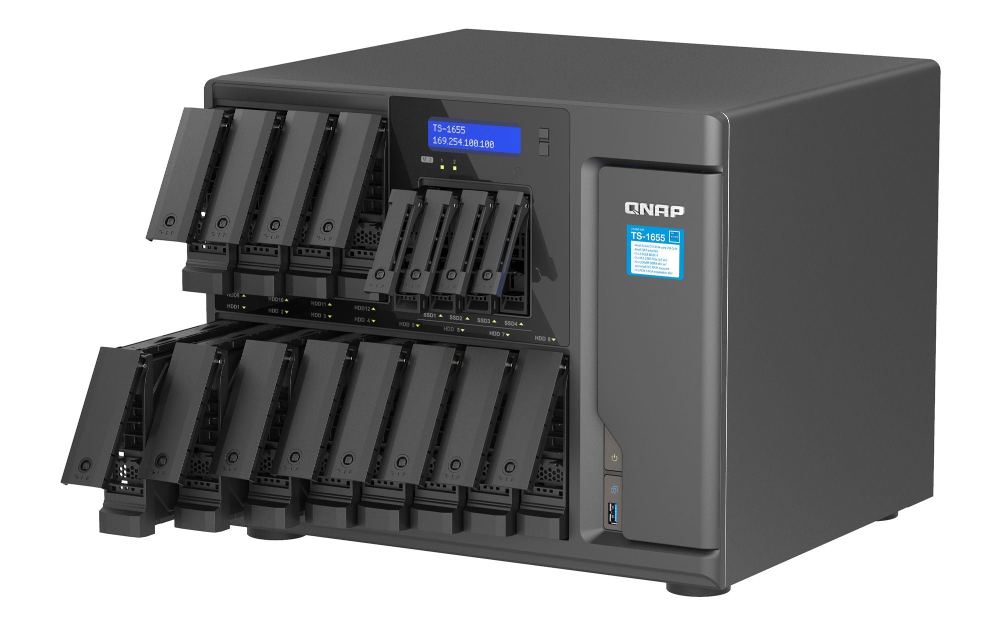 16-Bay NAS IntelAtomC5125 8GB DDR4 2.5Gb