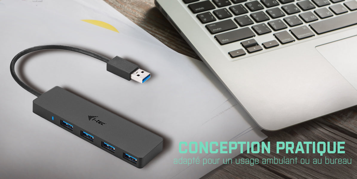 I-TEC USB 3.0 Slim Passive HUB 4 Port without power adapter ideal for Notebook Ultrabook Tablet PC