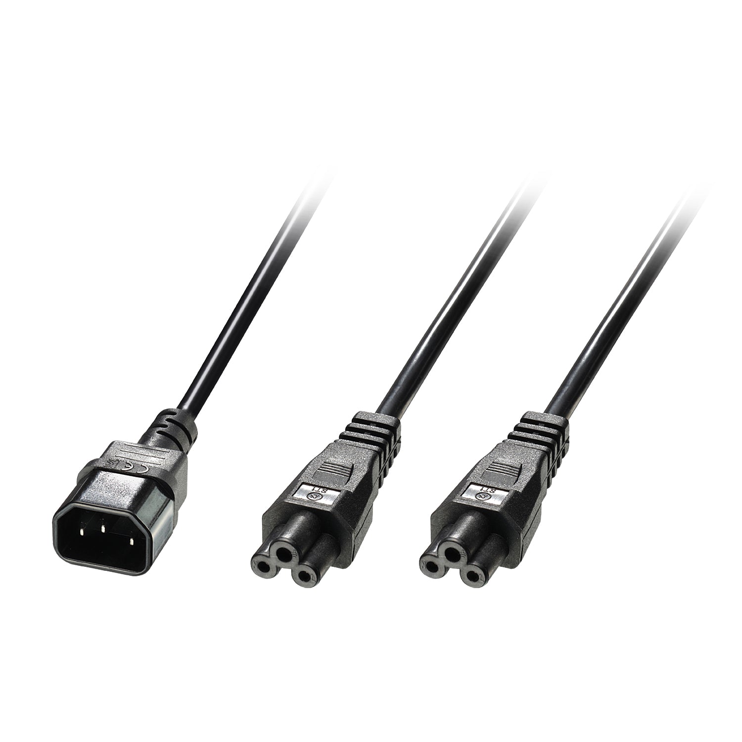 LINDY 2.5m IEC C14 to 2xIEC C5 Splitter Extension Cable
