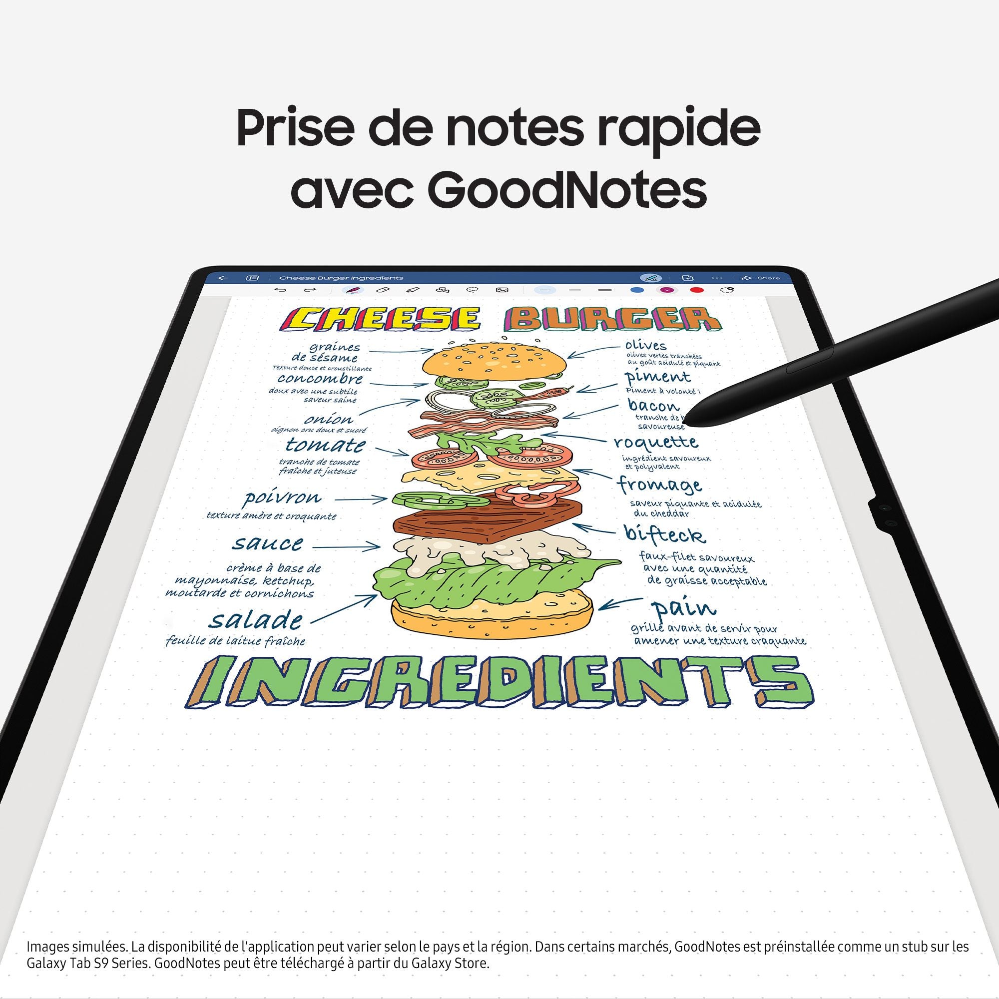 "Samsung Galaxy Tab S9 SM-X710N Snapdragon 128 Go 27,9 cm (11"") 8 Go Wi-Fi 6 (802.11ax) Android 13 Graphite"