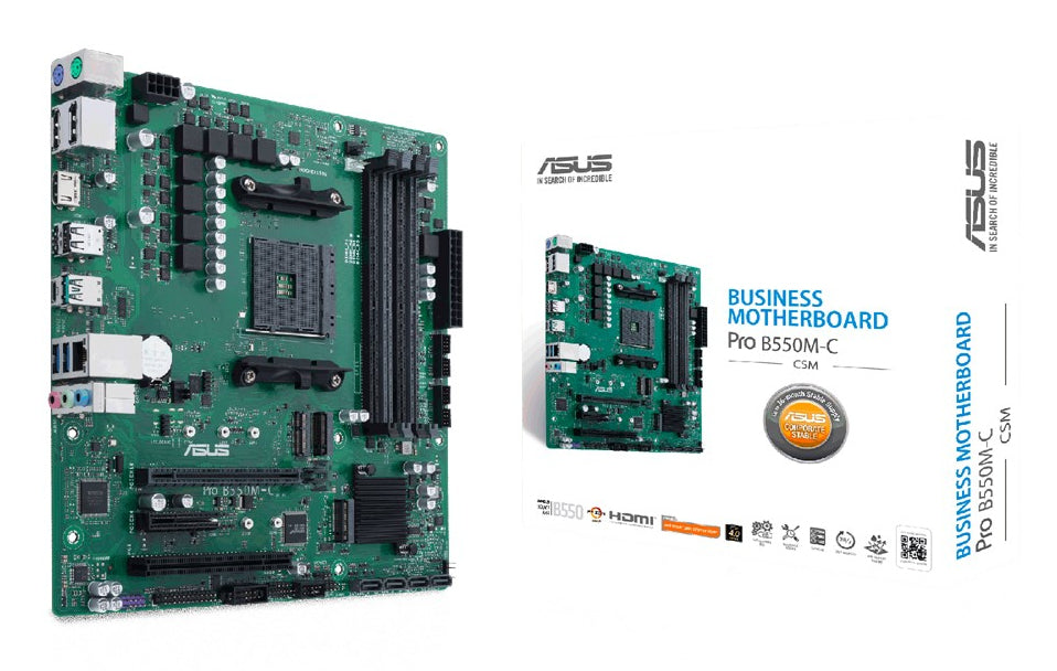 ASUS PRO B550M-C/CSM AMD B550 Socket AM4 ErP Ready 4DDR4 Dual channel microATX MB