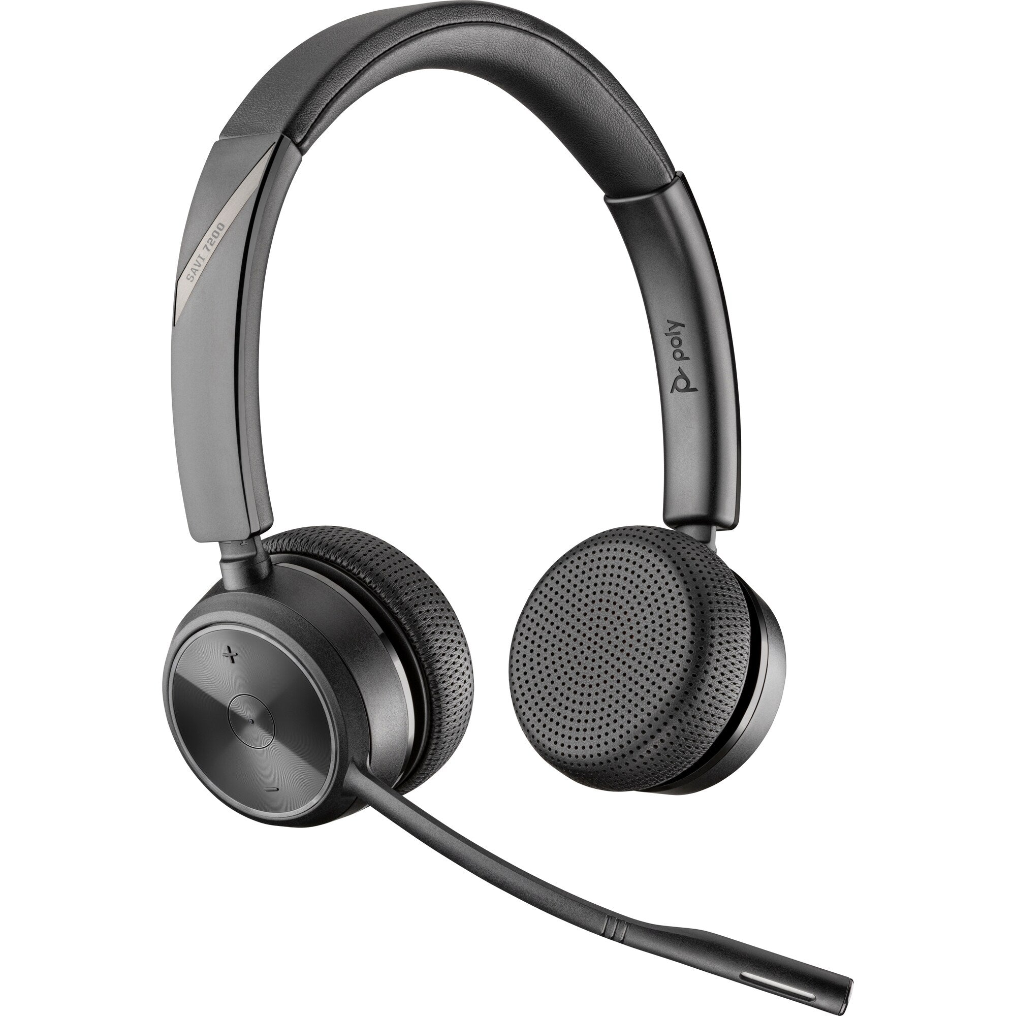 HP Poly Savi 7220 Office Binaural DECT 1880-1900 MHz Headset Sans fil Arceau Bureau/Centre d'appels Socle de chargement Noir