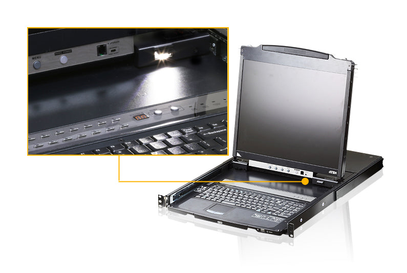 Aten CL6708MW console KVM LCD FullHD 8 ports DVI/USB/HP