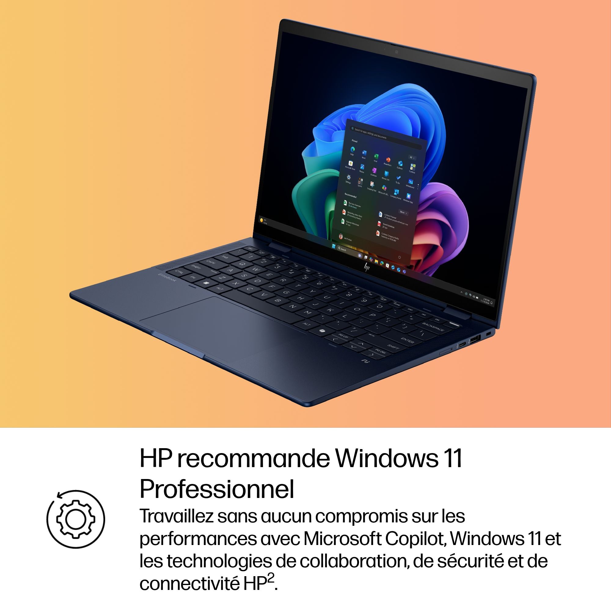 HP EliteBook X Flip Intel Core Ultra 7 258V 14p WUXGA 32Go 1To SSD UMA W11P 3/3/0 ordinateur tactile