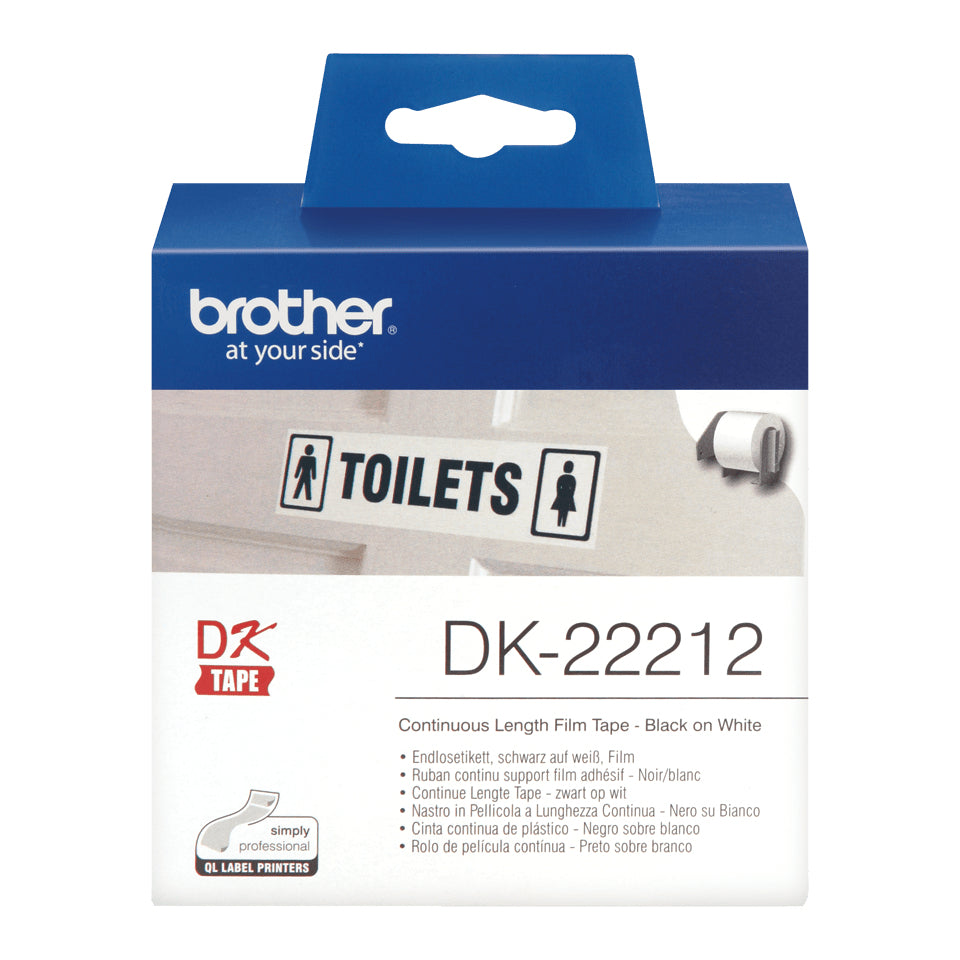 BROTHER P-TOUCH DK-22212 blanc continue length film 62mm x 15.24m