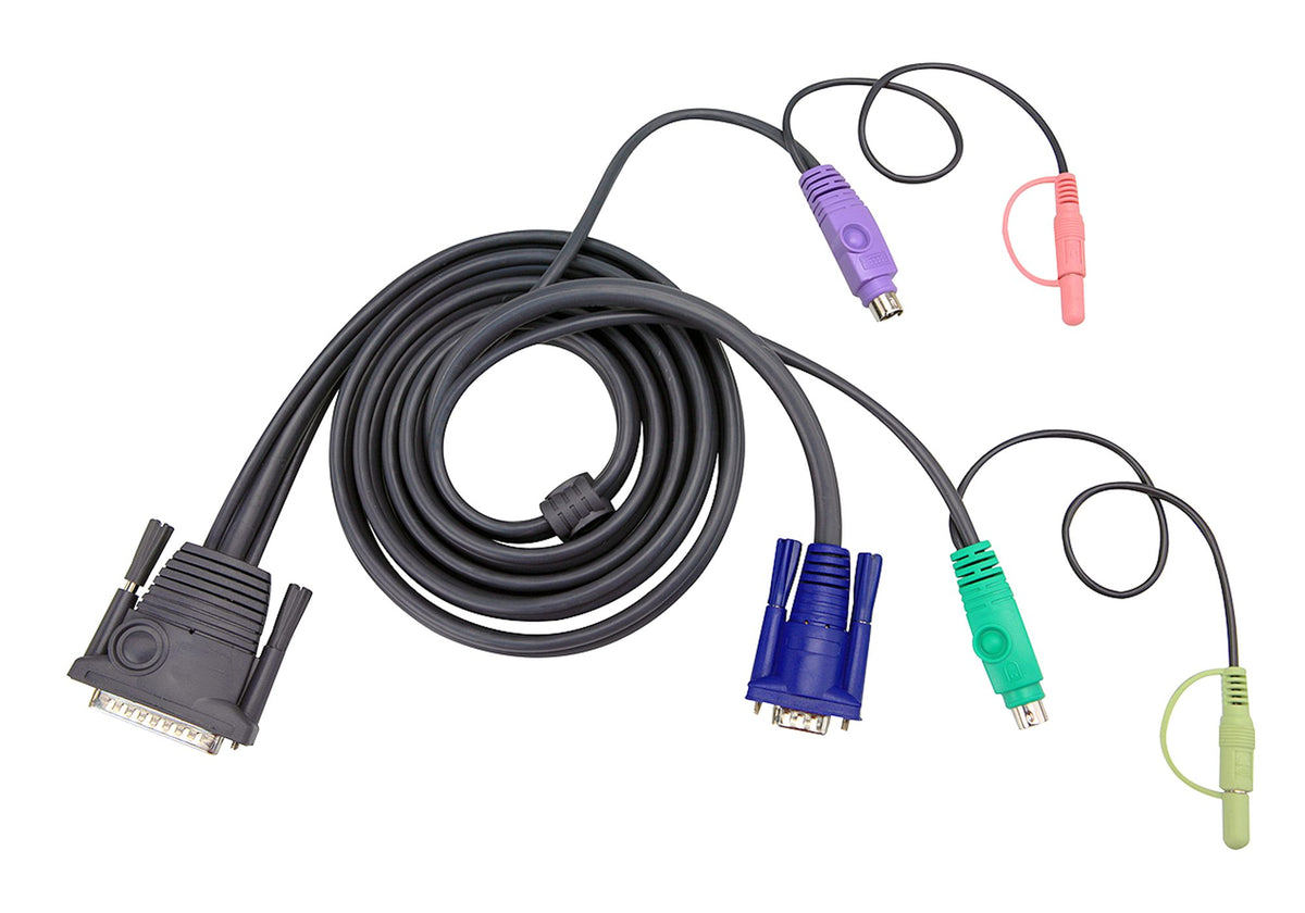 Aten 2L-170xP Cordon KVM VGA/PS2 + audio - 1.80m