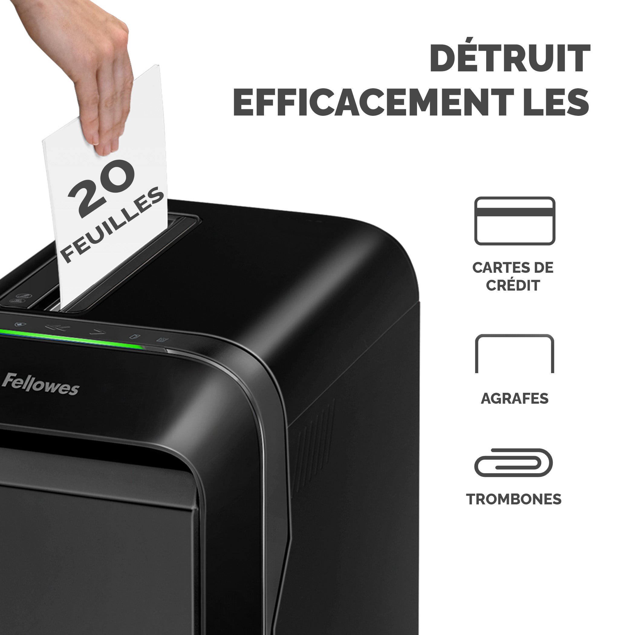 FELLOWES DESTRUCTEUR MICROSHRED LX221 NOIR COUPE MICROPARTICULES 230V EU/UK
