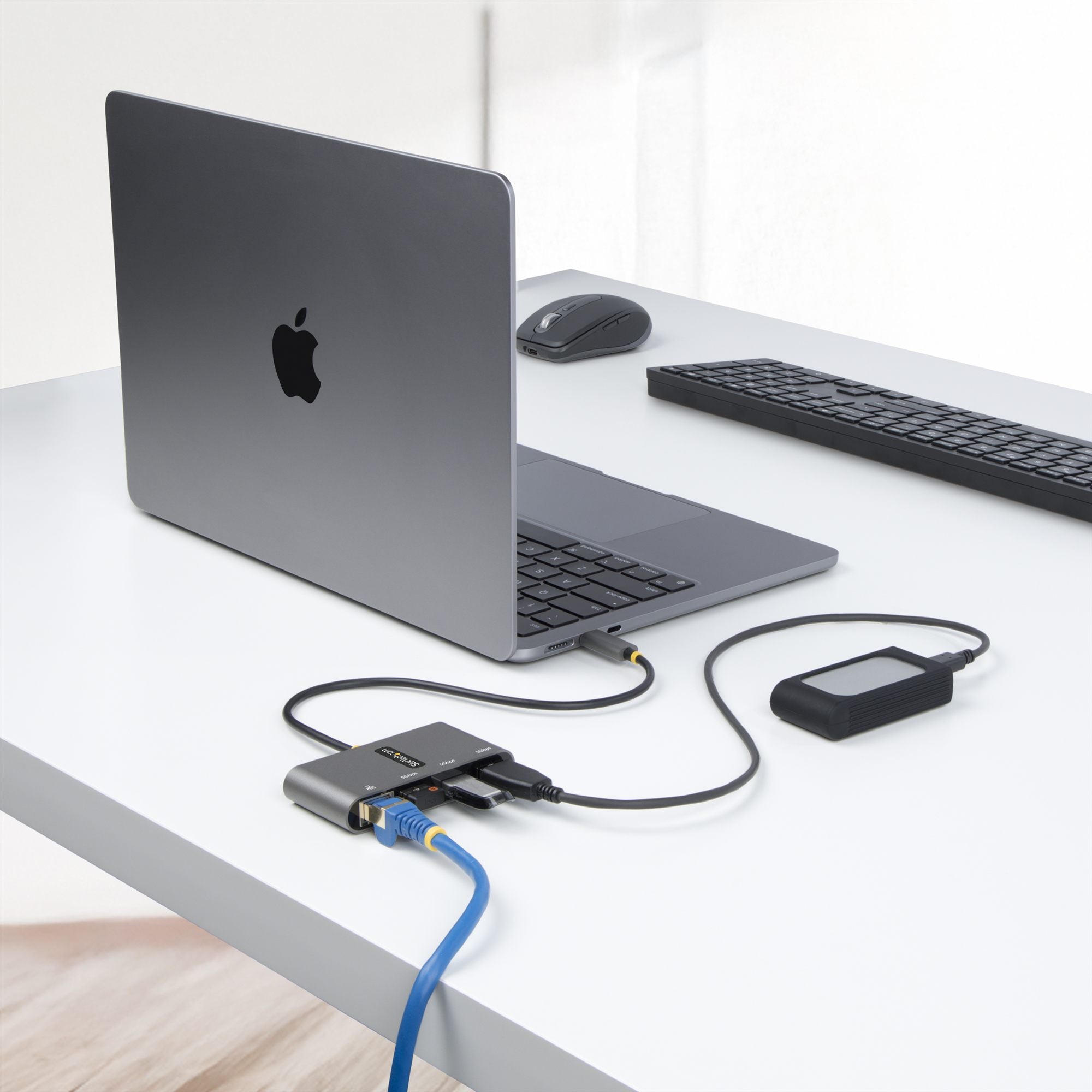 3-Port USB-C Hub with Ethernet Portable