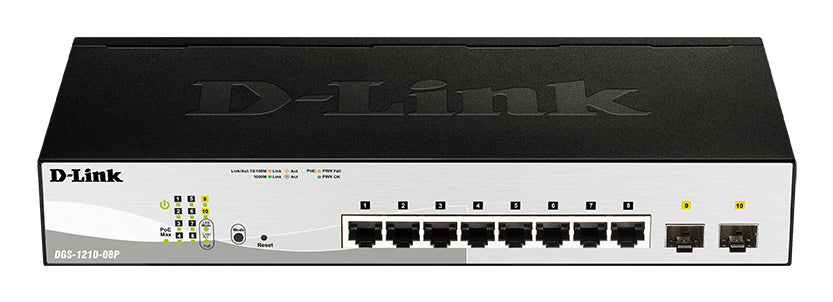 D-LINK 8-Port Layer2 PoE Smart Managed Gigabit Switch dlink green 3.0 8x 10/100/1000Mbit/s TP RJ-45 PoE Port 802.3at