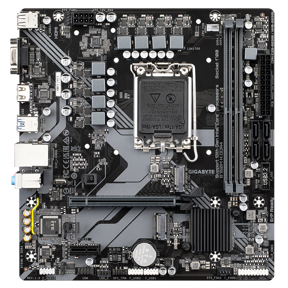 GIGABYTE B760M H DDR4 carte mere Intel B760 Express LGA 1700 micro ATX
