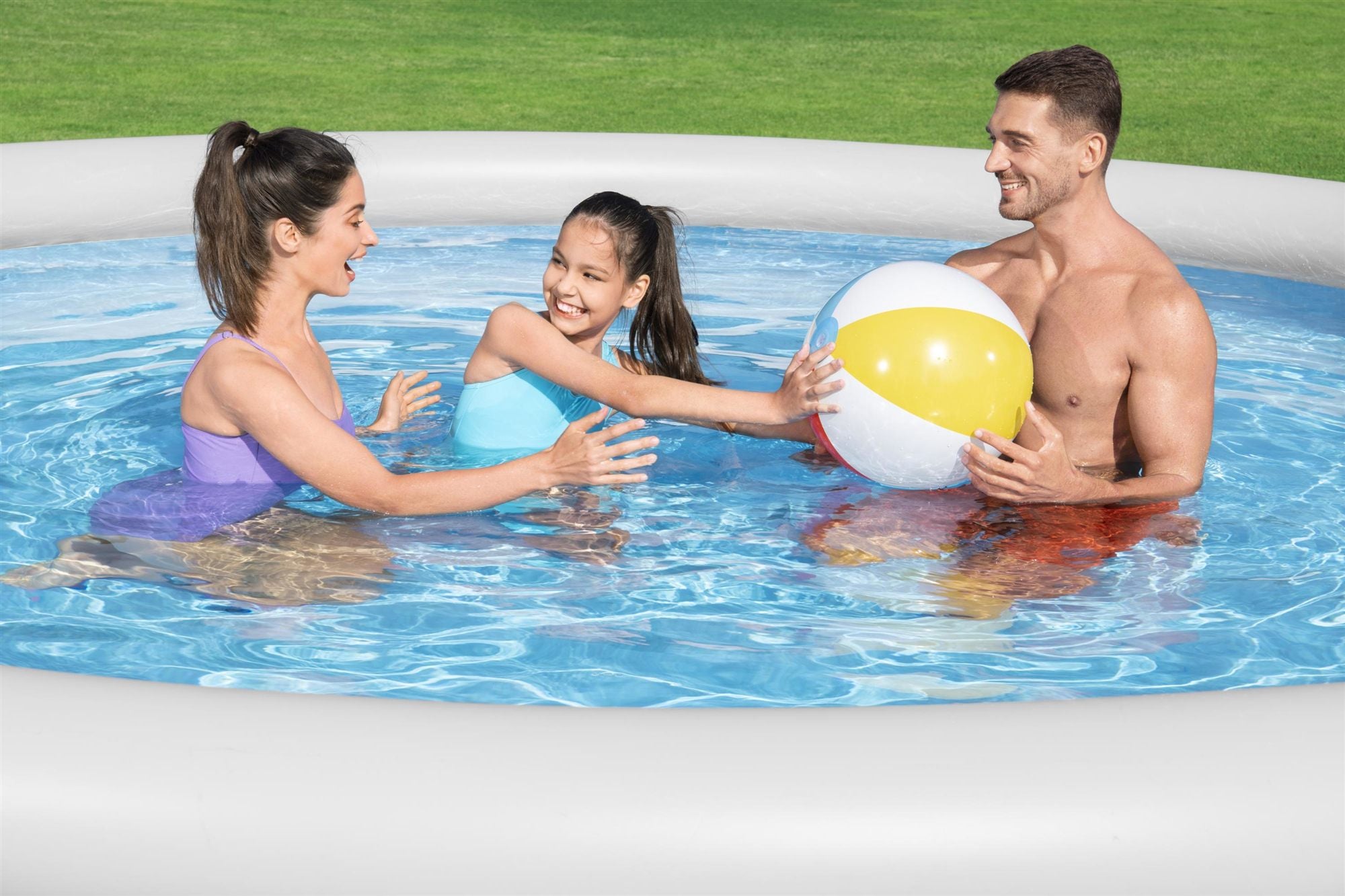Bestway Fast Set 57313 piscine hors sol Rond 9677 L Gris
